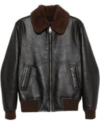 Sandro - Veste À Col En Peau Lainée - Lyst