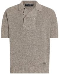Dolce & Gabbana - Cotton And Linen Polo Shirt - Lyst
