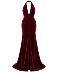 ROSERRY - Sienna Twist-Detail Velvet Gown - Lyst