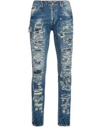 Philipp Plein - Distressed Paint-Splatter Jeans - Lyst