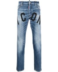 DSquared² - Slim-Fit-Jeans Mit "Icon"-Print - Lyst
