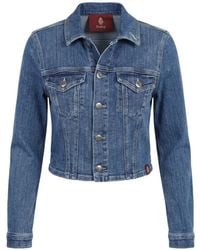 Dondup - Cropped Stretch Denim Jacket - Lyst