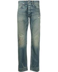 RRL - Ripped Straight-Leg Jeans - Lyst