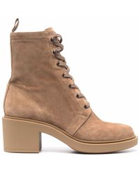 Gianvito Rossi - Foster 45mm Suede Lace-up Boots - Lyst