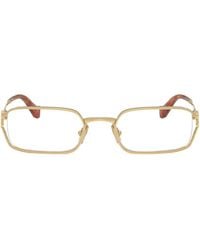Miu Miu - Eckige Brille Mit Logo-Schild - Lyst