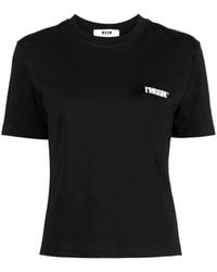 MSGM - Logo-Patch Short-Sleeve T-Shirt - Lyst