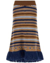 Alanui - Gonna Midi Sweet Winter Con Frange - Lyst