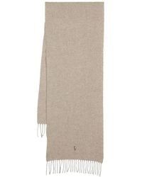 Polo Ralph Lauren - Embroidered-Logo Fringed Scarf - Lyst