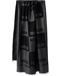 Moschino - Logo-Print Metallic-Effect Scarf - Lyst