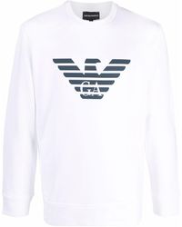 Emporio Armani - Logo Cotton Blend Sweatshirt - Lyst