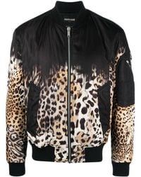 Roberto Cavalli - Leopard-print Bomber Jacket - Lyst