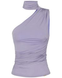 Elisabetta Franchi - Crêpe Jersey Top With Draping - Lyst