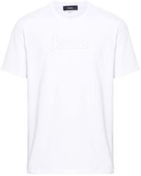 Herno - T-shirt en coton à logo brodé - Lyst