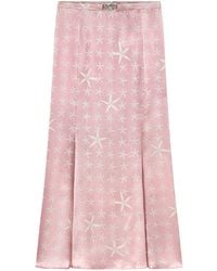 Versace - Falda midi con estampado de estrellas de mar - Lyst