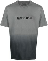 Patrizia Pepe - Logo-print Ombré Cotton T-shirt - Lyst