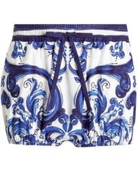 Dolce & Gabbana - Dg Exclusive Majolica- Poplin Shorts - Lyst