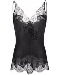Carine Gilson - Lace-Panelled Silk Camisole - Lyst