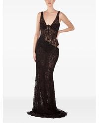 ANDREEA VENECIUC - Noire Elise Bead-Embellished Lace Maxi Dress - Lyst