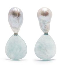Monies - Two-tone Pearl Earrings - Lyst