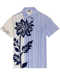 Agua Bendita - Jack Floral-Print Striped Shirt - Lyst