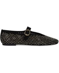 Kurt Geiger - Crystal-Embellished Ballet Flats - Lyst
