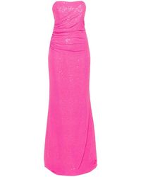 Nissa - Sequinned Strapless Gown - Lyst