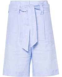 Peserico - Linen High-waisted Shorts - Lyst