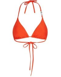 KARL LAGERFELD - Top De Bikini Con Placa Del Logo - Lyst