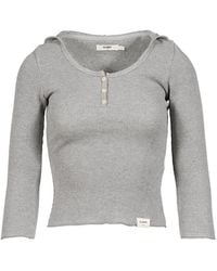 GLOWNY - 3/4 G Waffle-Knit Button Hoodie - Lyst