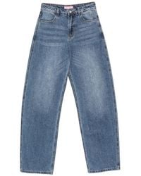 Twentyfourhaitch - Glitter-Effect Wide-Leg Jeans - Lyst