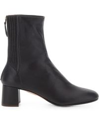 Aquazzura - Rear-Zip Ribbed-Panel Ankle Boots - Lyst