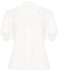 Chloé - Embroidery-Detail Poplin Shirt - Lyst