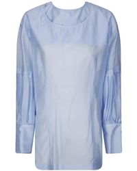 Thelatest - Erin Gathered-Sleeve Blouse - Lyst