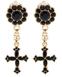 Dolce & Gabbana - Cross-charm Drop Earrings - Lyst