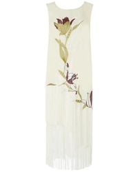 Temperley London - Madeline Floral-Embroidered Fringed Dress - Lyst