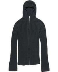 Acne Studios - Ribbed Zip-Up Hooded Cardigan - Lyst