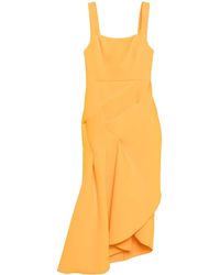 Acler - Pintuck Detail Asymmetric Midi Dress - Lyst