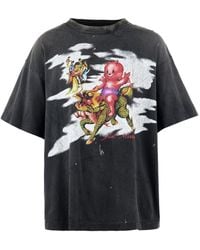 SAINT Mxxxxxx - Graphic-Print Distressed T-Shirt - Lyst