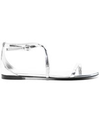 Alexander McQueen - Metallic Leather Sandals - Lyst
