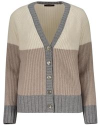 Moorer - Janine Colour-Block Ribbed-Knit Cardigan - Lyst