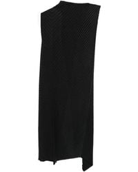Issey Miyake - Pleated Sleeveless Asymmetrical Dress - Lyst