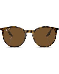 Ray-Ban - Gafas de sol con montura redonda y logo - Lyst