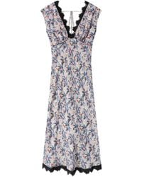 La DoubleJ - Luna Floral-Print V-Neck Midi Dress - Lyst