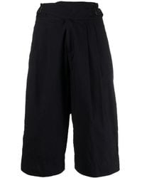 Y's Yohji Yamamoto - Loose Fit Pleated Shorts - Lyst