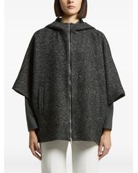 Peserico - Hooded Bouclé-Knit Cape - Lyst