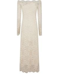 Rabanne - Off-Shoulder Lace Midi Dress - Lyst