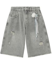 Mini Cream - Short À Effet Usé - Lyst