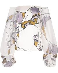 Silvia Tcherassi - Aimar Bluse Aus Seide Mit Grafischem Print - Lyst