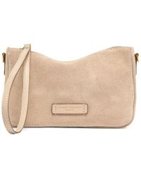 Gianni Chiarini - Small Nora Logo-Plaque Suede Clutch Bag - Lyst