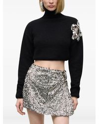 Area - Crystal-Cluster Flower Turtleneck Sweater - Lyst